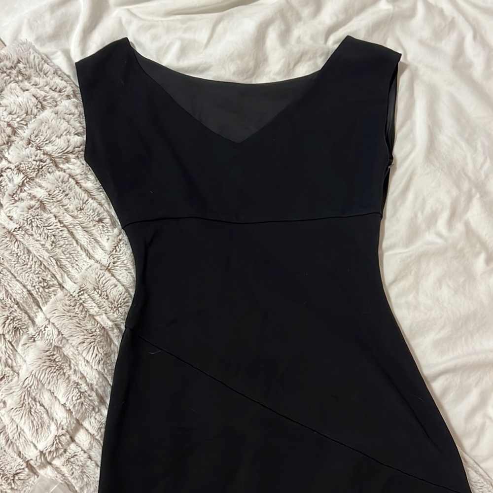 Diane von Furstenberg black wide neck bodycon dress - Picture 3 of 5